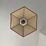 Suspension vintage en bois et cannage