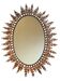 Oval sun mirror wrought iron from the 1950s Italy