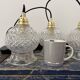 Lot de trois suspensions pointes de diamant vintage