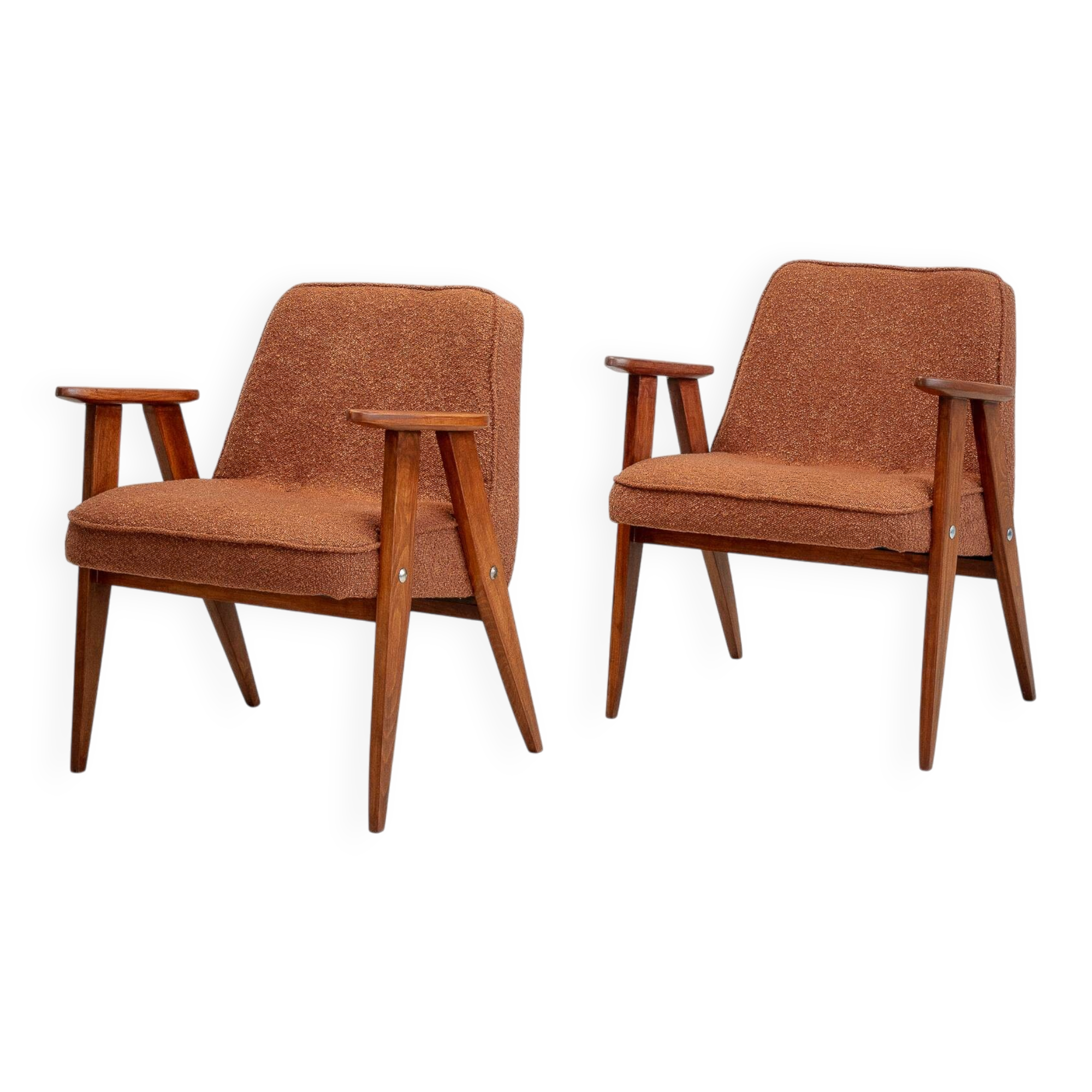 Fauteuils vintage Chierowski 366 du milieu du siècle, lot de 2