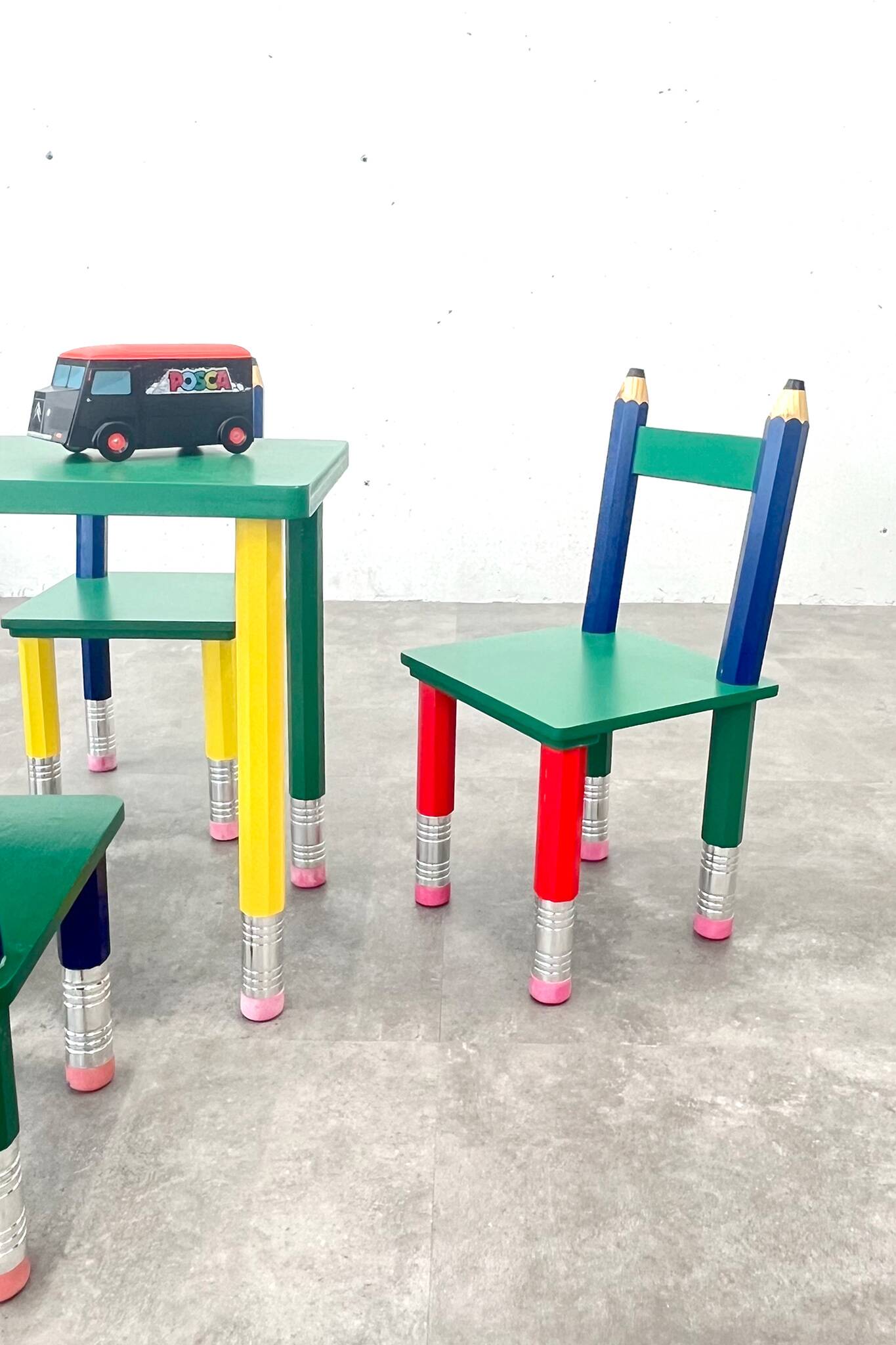 Vintage coloured pencil furniture set – IKEA x Pierre Sala