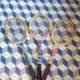 3 raquettes de tennis vintage en bois