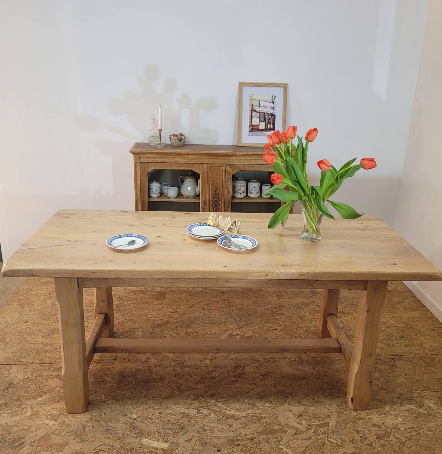 Solid wood farm table
