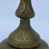 Oriental brass lamppost severe late 19th beautiful patina