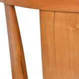 Pair of chairs with slatted backs and painted bands depicting animated landscapes.