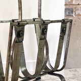 Vintage Brutalist Steel Magazine Rack