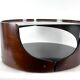 Mid-century modern wood round coffee table, italy 70s