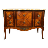 Commode transition Louis XV – Louis XVI en marqueterie, XVIIIe siècle (om)