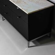 Executive sideboard by Florence Knoll with 'rosé aurore' marble top