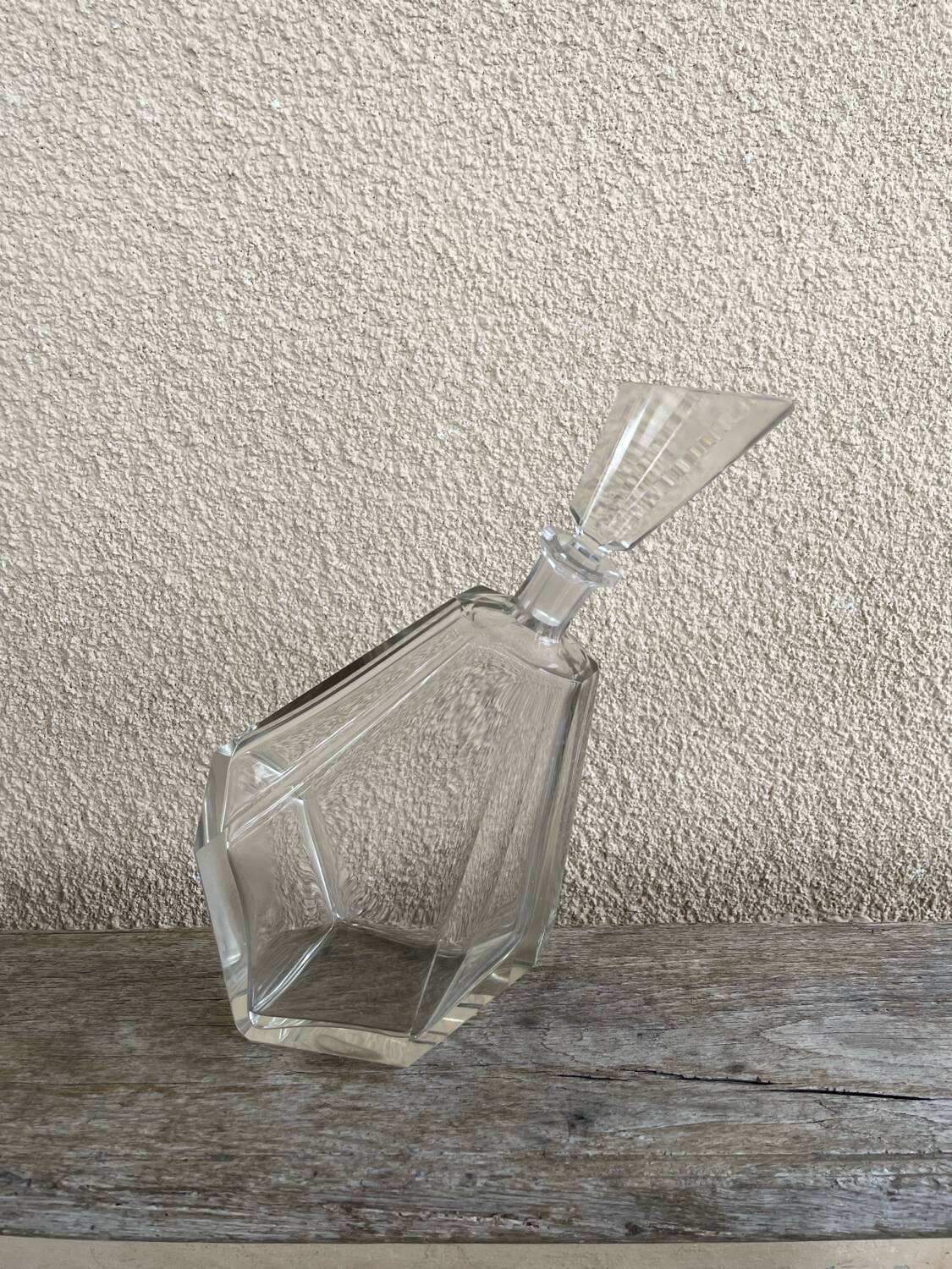 Tilted crystal carafe Art Deco Bruno Posselt