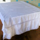 Embroidered white cotton tablecloth