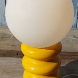 Yellow wooden lamp 70s