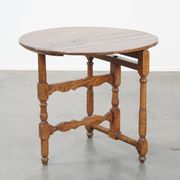 Round, folding antique 18th-century French wine/country table