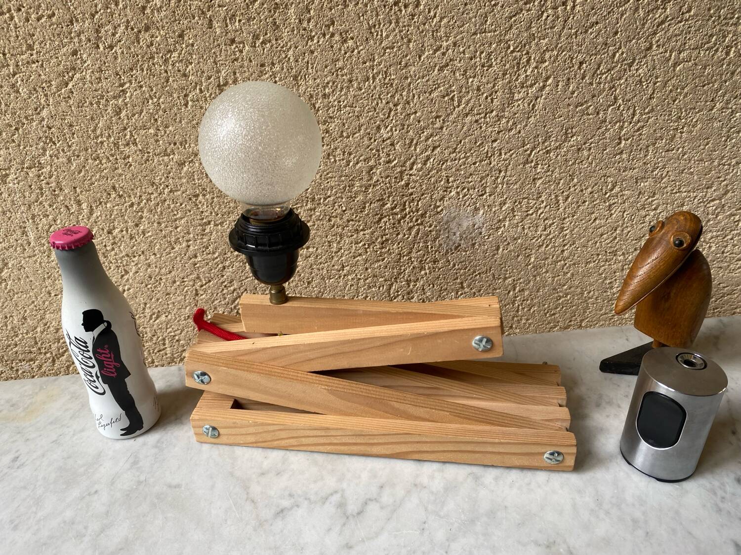 Accordion lamp, vintage Scandinavian design from the 90s, modernist design.
