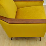 Yellow velvet armchair, 1960s