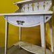French art nouveau wooden side table with drawer from around 1900.