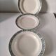 Trio of plates (2 soup plates, 1 dinner plate) Longchamp René, duck egg blue decoration