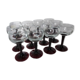Port glasses with colored feet