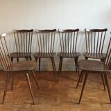 Set of 6 chairs Baumann Menuet in beech, compass feet