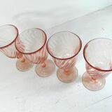 Lot of 4 glasses of wine or water, rosaline d'arcoroc