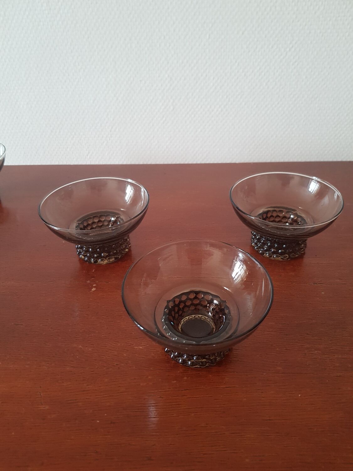 Set of 7 black vintage glasses