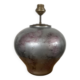 Pied de lampe unique Laque Line en verre eglomisé années 70-80