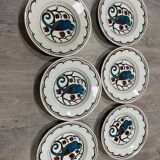Set of 6 art deco plates