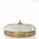 Ceiling lamp Lucien Gau glass and brass diameter 35cm