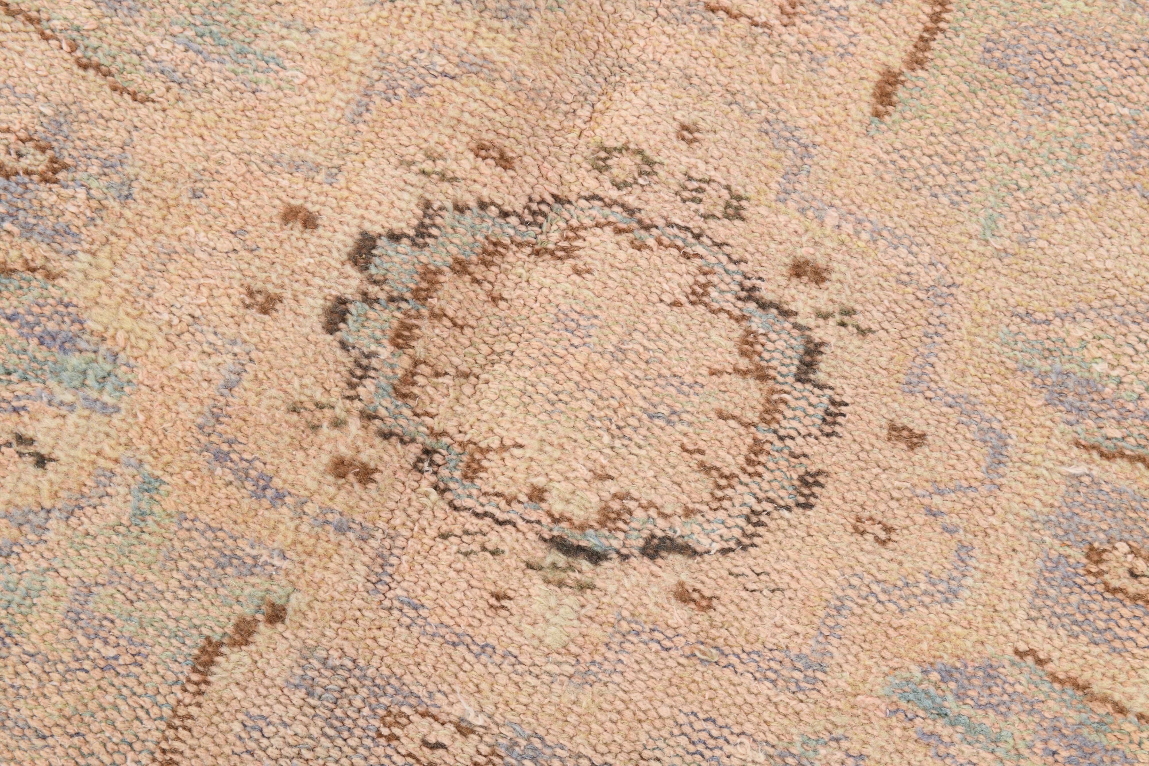 Tapis vintage beige, tapis turc vintage délavé par le soleil, tapis beige