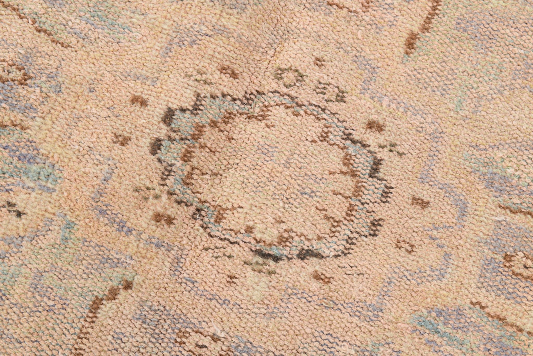 Tapis vintage beige, tapis turc vintage délavé par le soleil, tapis beige