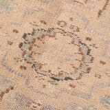 Tapis vintage beige, tapis turc vintage délavé par le soleil, tapis beige