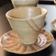 Set of 3 ceramic cups and their saucers – handmade