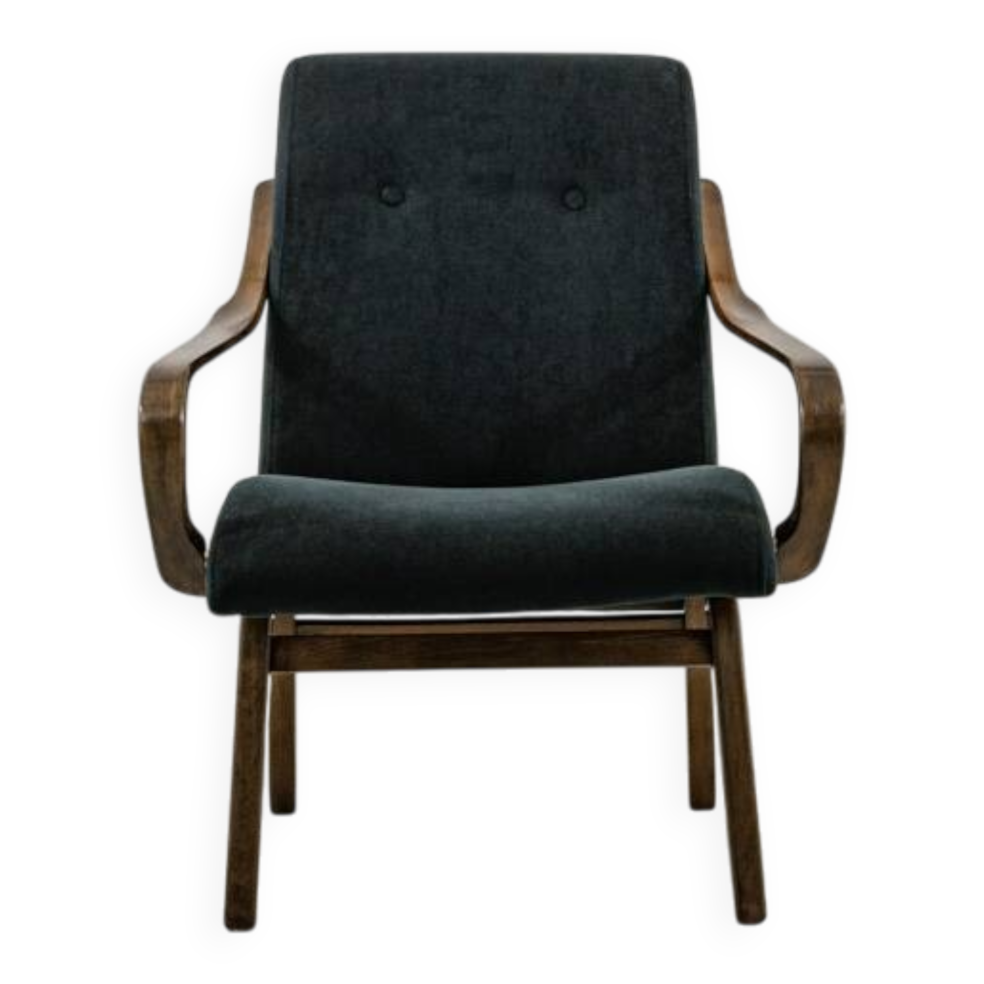 Black armchair by Jaroslav Šmídek for Ton, Czechoslovakia, 1960s