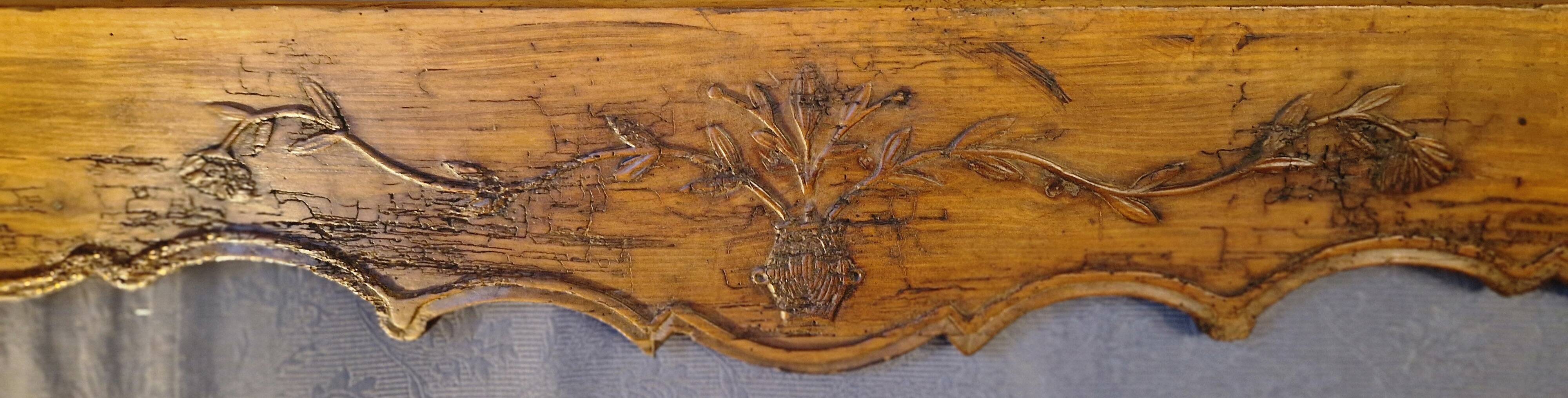 Panelling, ornamental pediment interior, 19th century.