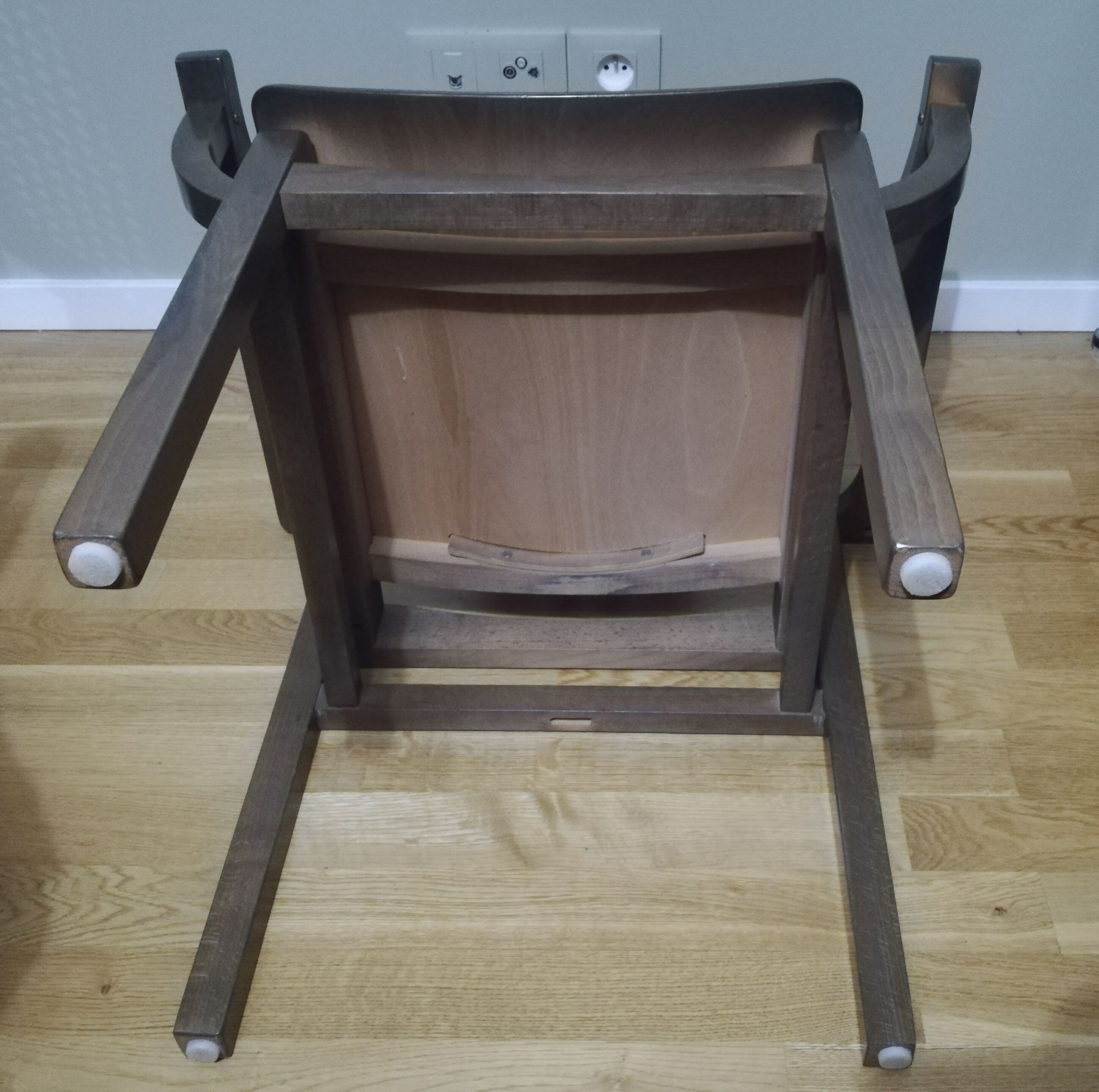 Pair of Baumann armchairs in stained beech model "Argos"