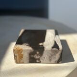 Symmetrical multicolored petrified wood soap dish