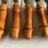 Set of 12 bamboo knives 1960