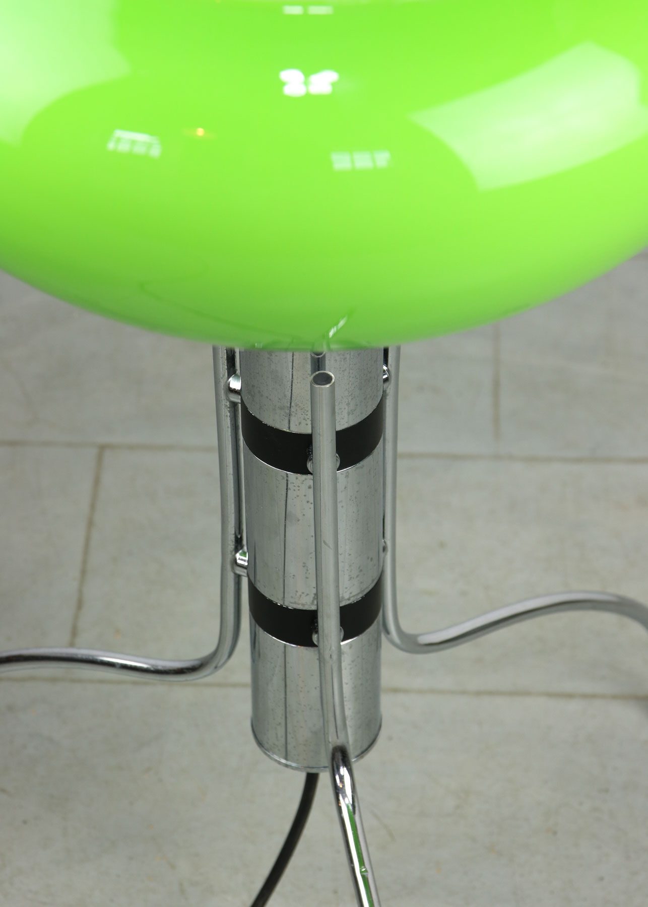 Mid-century Italian Green Glass Floor Lamp