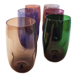 Service 6 vintage coloured glasses