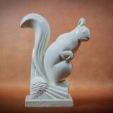Charles LEMANCEAU, SAINT-CLÉMENT earthenware factory. Art Deco squirrel - 1930
