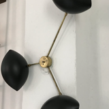 Sculptural wall sconce 3 black arms