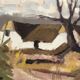 Original Swedish Oil on Canvas – "Farm" by Jörgen Bruun – Signed – Vintage and Framed – 41 × 31 cm (16.1" × 12.2")