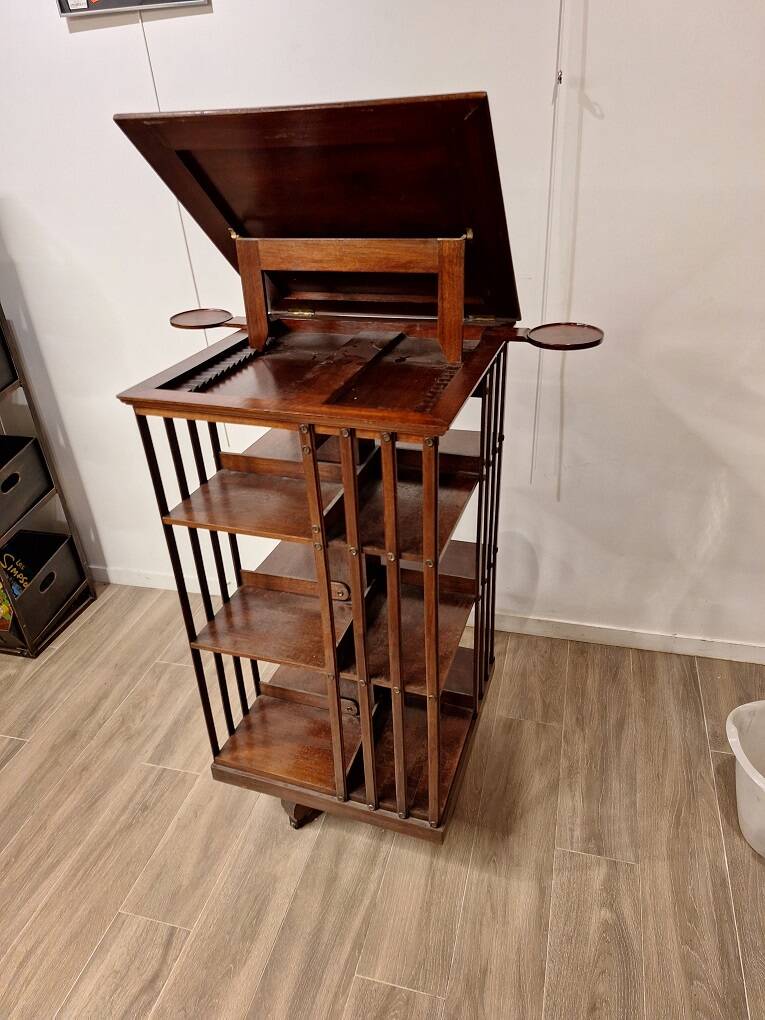 English mahogany revolving bookcase