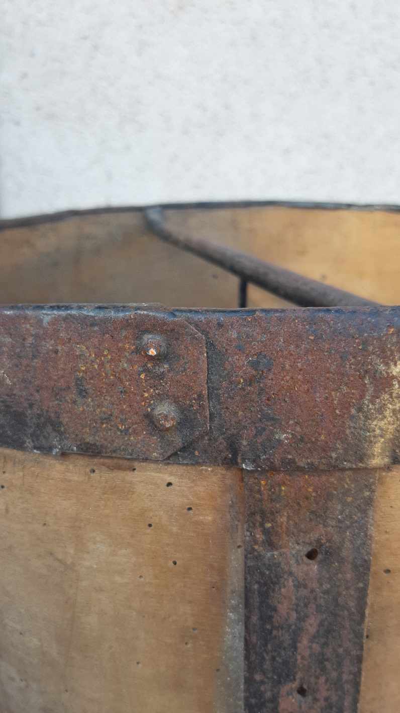 Mesure à grain vintage panier de rangement en bois et fer