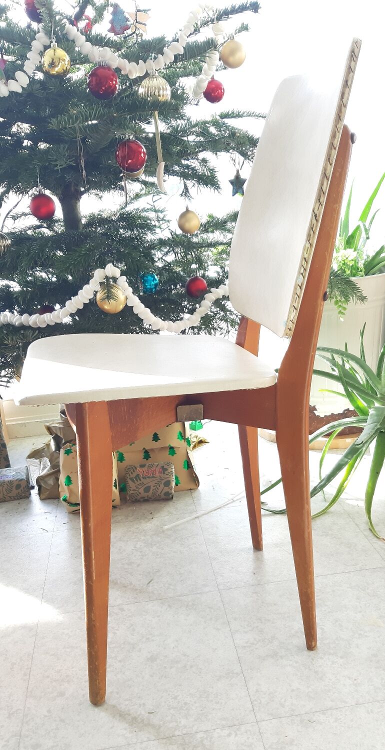 Vintage 1950s 60s dining room chair with tapered legs