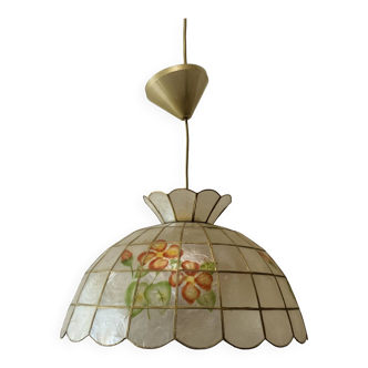 Vintage mother-of-pearl and brass pendant/chandelier