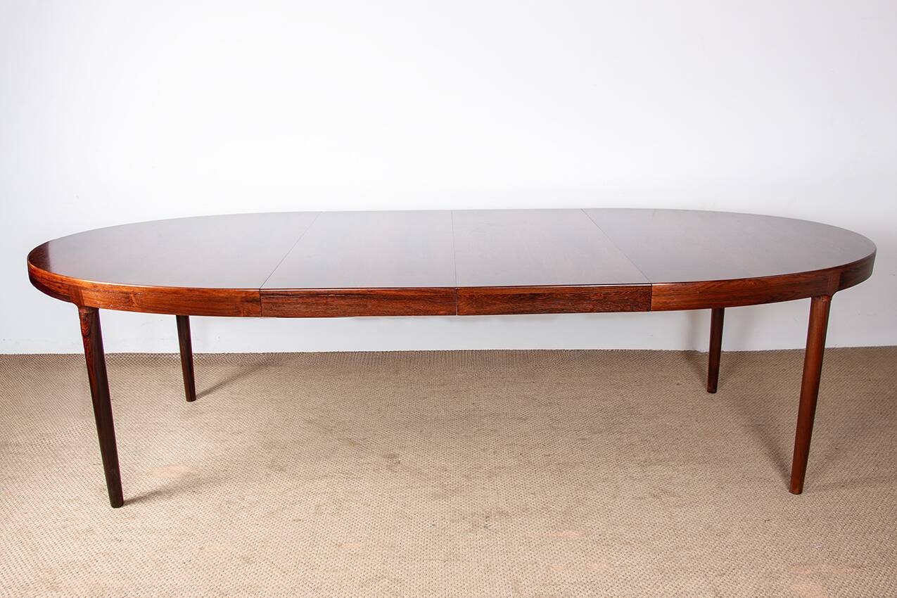 Table de repas, ovale, extensible, Danoise en Palissandre, Harry Østergaard