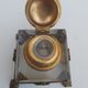 Bronze and crystal inkwell nineteenth Louis XVI and Marie-Antoinette medallion
