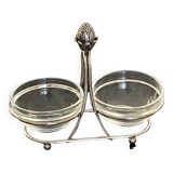 1 old aperitif server in metal and glass