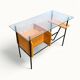 Modernist office – Azzano Frères – designed by Jacques Hitier – Oak, glass and felt
